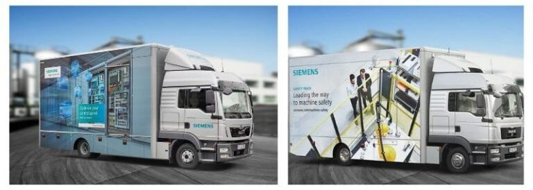 Camions démo Siemens, Control Panel & Safety, sur le site de Technord Tournai, le 24 mars 2025